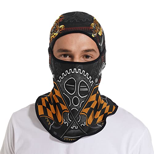 Balaclava Face Mask Men Ski Mask with Beanie Design Motorcycle Cool Skull Sheisty Ghost Mask (SXR-04locomotive Gear ) Black