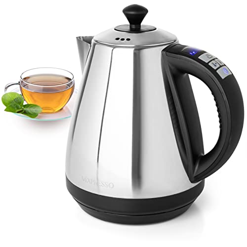 Mixpresso Electric Kettle Temperature Control, Hot Water Kettle Electric, Cordless 1 Liter Capacity, Keep Warm & LED Indicator, Auto-Shutoff, Boil-Dry Protection, Stainless Steel Electric Kettle