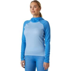 helly-hansen womens lifa merino midweight hoodie, 627 bright blue, small