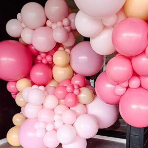 Voircoloria 130pcs Light Pink Balloons Different Sizes 18" 12" 10" 5" Pastel Pink Balloons for Boys Girls Birthday Baby Shower Gender Reveal Wedding Princess Theme Decorations