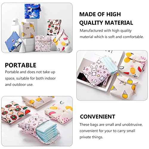 Cabilock 18 pcs Mini Lipstick Bags Head Change Fashionable Card Travel for Cotton Outdoor Pad Wallets Practical S Container Towel Portable Bag Napkins Menstrual Fabric Women Money