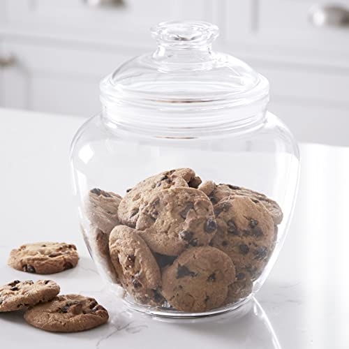 Huang Acrylic 80-Ounce Acrylic Cookie Jar with Lid | Apothecary Jar | BPA-Free and Shatter-Proof | Great for Candy Buffet, Decorative Display