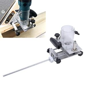 Slotting Machine,Woodworking Router Accurate Stable Wearproof Corrosion Resistance Trimming Router with Scale Dial and Drill Bit, Panel Punch Locator for chamfering, slotting, finishing