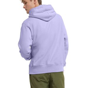 Champion Hoodie, Reverse Weave Fleece Comfortable Pullover Sweatshirt for Men, Graphic, Pure Lavender Left Chest C, Small