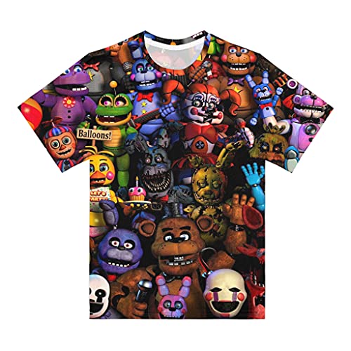 Zulsdeoi Midnight Horror Bear Youth Shirt Set Kids Shirts Shorts Casual 3D Print T-Shirt Summer Boys Girls T Short Sleeve X-Small