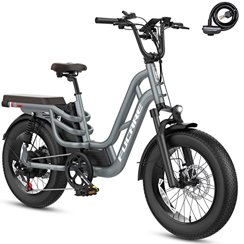 Fucare Libra Electric Bike 750W 32Mph 48V 20Ah Lithium LG Battery 5.0" Color Display 7 Speed 20"X4.0"All-Terrain Fat Tire Full Suspension Ebikes for Adults