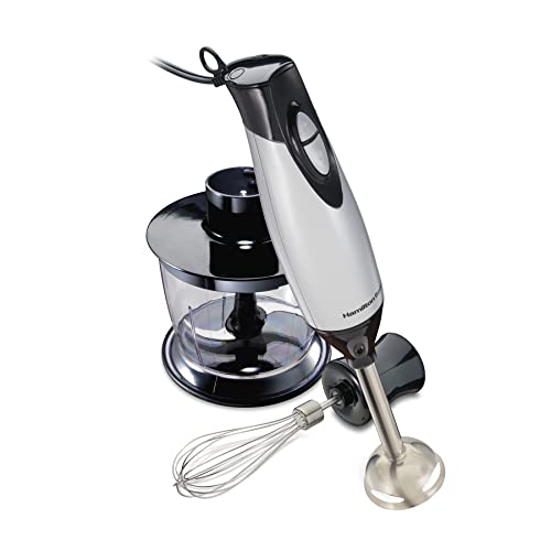 Hamilton Beach 59765 Immersion Hand Blender, 3-Piece, Silver and Stainless Steel & Wave Crusher Blender, Stainless Steel (54221)