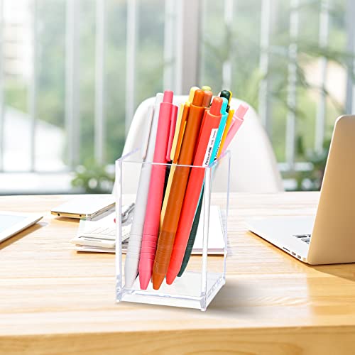 20 Pieces Acrylic Pencil Holder Clear Makeup Brush Holder Pen Holder for Desk Pencil Cup Acrylic Desk Accessories Desktop Stationery Organizer for Office School Home Supplies