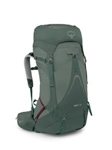 osprey aura ag lt 50l women's backpacking backpack, koseret/darjeeling spring green, wm/l