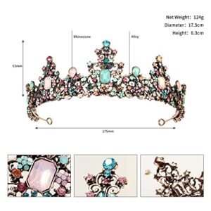 ShulaSHOP Crowns for Women, Vintage Queen Baroque Tiara Crystal Rhinestone Hair Topper for Princess Ladies Girls Bridal Bride Prom Birthday Wedding Pageant Halloween Costume Party