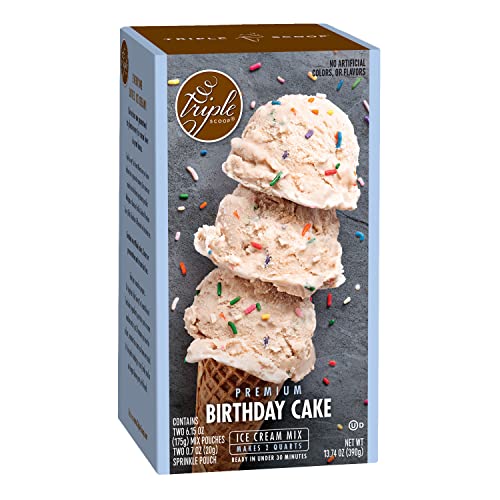 Premium Birthday Cake Ice Cream Starter Mix for ice cream maker. Sprinkle Ice Cream.Simple, easy, delicious. From gourmet mix to maker in 5 minutes. Makes 2 creamy quarts. Made in USA. (1/13.7 oz box)