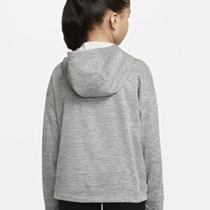 Nike Therma-FIT Big Kids' (Girls') Pullover Hoodie Black Heather (as1, alpha, m, regular, Standard, Black Heather, Medium)