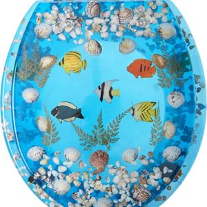 Daniel's Bath & Beyond D B B 17' Deep Ocean Blue Fish Toilet Seat Cover