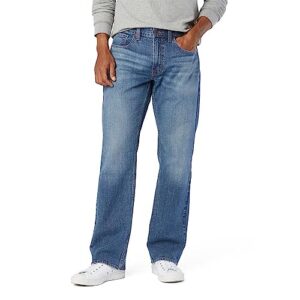 signature by levi strauss & co. gold label men's relaxed fit flex jeans, (new) hazy horizon-stretch waistband, 36wx30l
