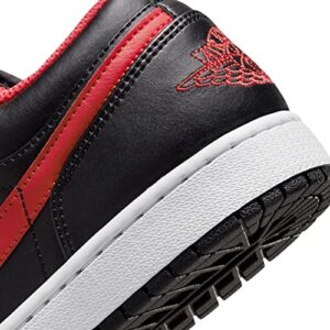 Jordan Men's Air Jordan 1 Low Sneaker, Black/Fire Red-white, 10