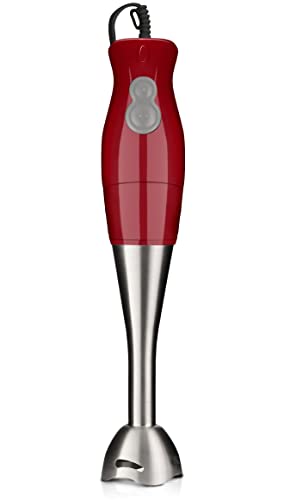 Eternal Living Immersion Hand Blender Handheld Electric Heavy Duty, Red