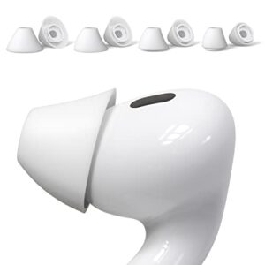 4 pairs ear tips for airpods pro 1 & 2 [relief pain] [fit in case] noise cancellation add grip sport earbuds [us patent registered]