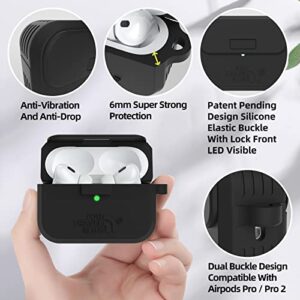 Doboli Compatible with AirPods Pro 2nd/1st Generation Case Cover,Secure Lock Full Protective Silicone Skin Accessories for Women Men with Apple AirPods Pro 2022/2019 Charging Case,Design by Doboli