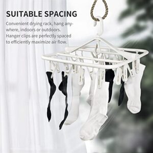 Foyer Nuage Plastic PP Drying Hanger, Anti-Rusty Drying Rack for Clothes, Socks, Lingeries, Delicates, Drying Hanger with 20 Clips for Baby Clothes, Towels