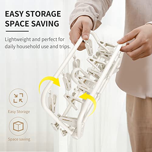 Foyer Nuage Plastic PP Drying Hanger, Anti-Rusty Drying Rack for Clothes, Socks, Lingeries, Delicates, Drying Hanger with 20 Clips for Baby Clothes, Towels