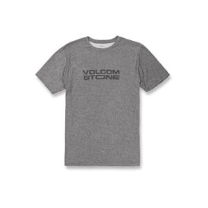 volcom men's regular stone tech short sleeve t-shirt, charcoal heather, large