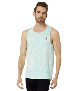 volcom men's regular iconic stone tie dye tank, ice, small