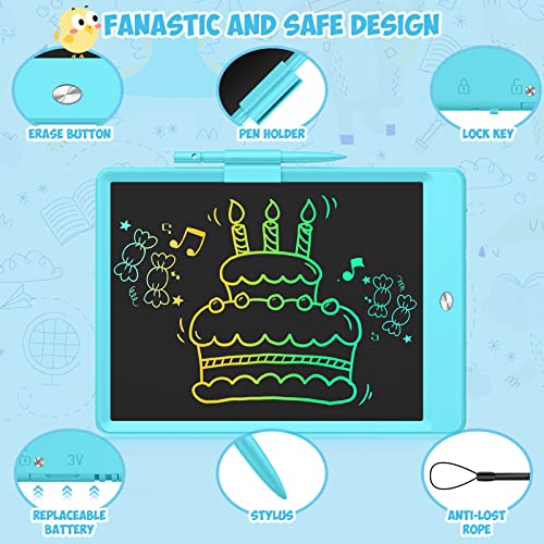 LCD Writing Tablet for Kids, 10 Inch Colorful Drawing Tablet Doodle Board, Learning &Educational Toys for 3 4 5 6 7 8 Years Old Girls Boys Birthday, Blue