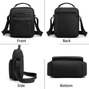 chinatera Small Crossbody Messenger Bag for Men Shoulder Satchel Bags for Travel Casual Side Bag (Black)