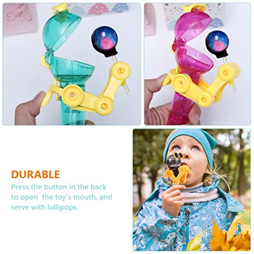 ABOOFAN Kids Toys Bulk Candy Upside Down Capsule Robot 3pcs Lollipop Robot Robot Lollipop -up Lollipop Holder Novelty Lollipop Case Fun Gifts for Upside Down Capsule Robot Bulk Candy