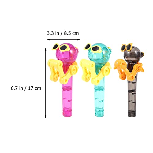 ABOOFAN Kids Toys Bulk Candy Upside Down Capsule Robot 3pcs Lollipop Robot Robot Lollipop -up Lollipop Holder Novelty Lollipop Case Fun Gifts for Upside Down Capsule Robot Bulk Candy