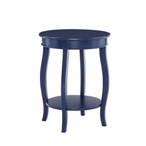 powell navy blue shapely legs and shelf phipps round side table