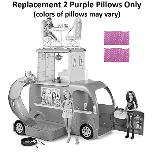 Barbie Replacement Parts Camping Van - CJT42 RV Pop Up Camper Vehicle Playset ~ Replacement Set of 2 Purple Pillows