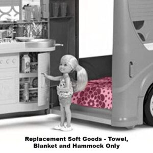 Barbie Replacement Parts Pop-Up Camper Playset - CJT42 ~ Replacement Soft Goods - Towel, Blanket and Hammock