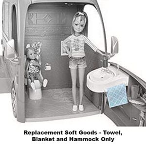 Barbie Replacement Parts Pop-Up Camper Playset - CJT42 ~ Replacement Soft Goods - Towel, Blanket and Hammock