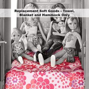 Barbie Replacement Parts Pop-Up Camper Playset - CJT42 ~ Replacement Soft Goods - Towel, Blanket and Hammock