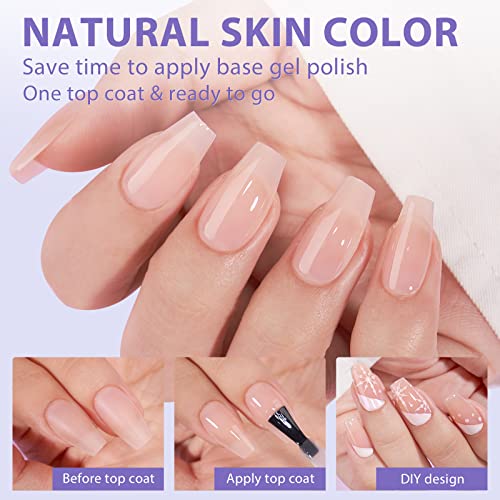 Short Nail Tips Coffin Nails - BTArtbox Press on Nails 2 in 1 Neutral X-coat Tips Pre-applied Tip Primer, Pre Colored Ultra Fit Fake Nails False Nail Extensions 150Pcs 15Sizes