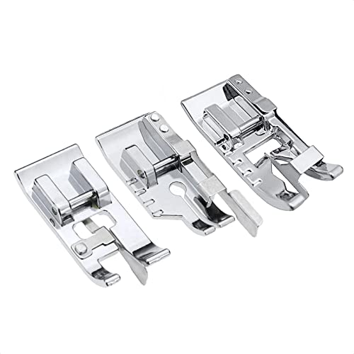 TISEKER 3 Pcs Sewing Machine Presser Foot Set of 1/4 inch Quilting Patchwork Presser Foot, Stitch in Ditch Foot and Overcast Presser Foot for All Low Shank Snap-On Singer, Brother, Babylock, Euro-Pro