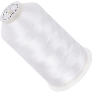 new brothread - single huge spool 5000m each polyester embroidery machine thread 40wt for commercial and domestic machines - white