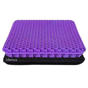 gel seat cushion for long sitting, double thick office desk home wheelchair seat cushions for back hip sciatica tailbone pain sore pressure relief, egg gel cooling game chair pad for car truck driver