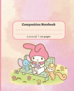 composition notebook: cute my melody journal notebook for kids | 120 pages, 7.5 x 9.25"