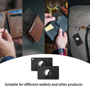 Dovick-Airtag Wallet Holder,Card Case Compatible Apple Air Tag for Wallet Purse Handbag |Flexible |Thin | Black 2 Pack