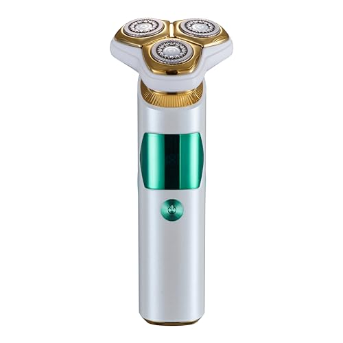 Styleader Aluminum Foil Shaver, with 24K Gold Coated Foil Blade and Popup Beard Trimmer, Rechargeable Electric Razor for Men (White Green)