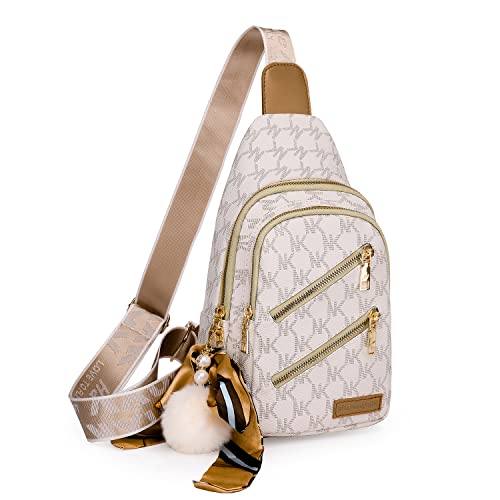 Sling Backpack Sling Bag for Women, Chest Bag Daypack Crossbody Sling Backpack (A-White)