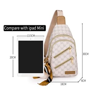 Sling Backpack Sling Bag for Women, Chest Bag Daypack Crossbody Sling Backpack (A-White)