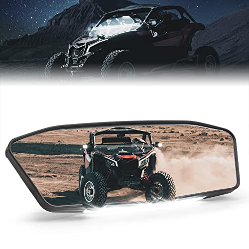 KEMIMOTO UTV Rear View Center Mirror w/Interior Lights and Rocker Switch, X3 Rearview Mirrors w/LED Light Compatible with 2017-2023 Can Am Maverick X3 / X3 Max RS DS Turbo RR