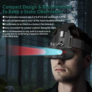 ArzzuNiu Head-Mounted Night Vision Goggles - Rechargeable Hands Free Night Vision Binoculars Goggles,1312FT Digital Infrared Viewing for Adults,Include 32GB SD Card,8X Digital Zoom