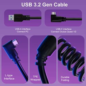 AODELAN Link Cable 16 FT Compatible with Meta/Oculus Quest 2 Accessories and PC/Steam VR,with Separate Charging Port & High Speed PC Data Transfer,USB 3.0 to USB C Cable for VR Headset and Gaming PC