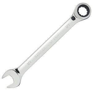 focmkeas 1/2 inch ratcheting combination wrench sae 72 teeth 12 point ratchet box ended and open end spanner tools for tight space, heat-treated cr-v