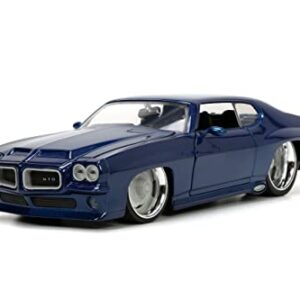 Big Time Muscle 1:24 1971Pontiac GTO Die-cast Car Dark Blue, Toys for Kids and Adults