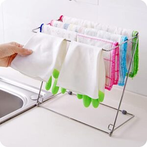 Alipis Folding Drying Rack Dish Kitchen Cleaning Folding Clothes Bathroom Rack Towel Holder Socks Accessories for Laundry Storage Steel Stainless Drying Foldable Racks Cloth